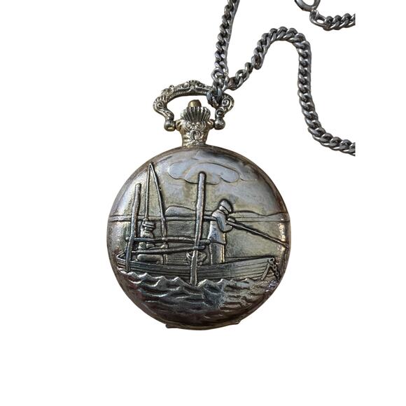 Lucerne Shock Proof 16 Jewels Swiss Made Pocket Watch Fisher Ocean Hunter - Picture 1 of 5